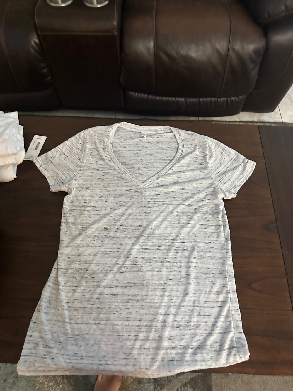 Bella Canvas Light Heather Gray V-Neck Short Sleeve Tee